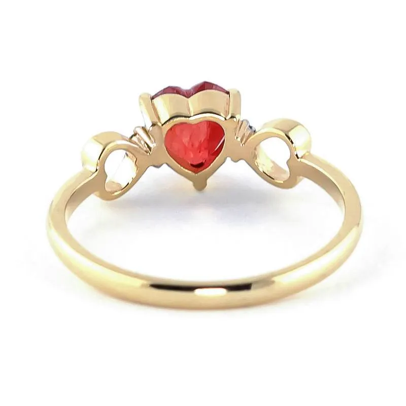 1.01 Carat 14K Solid Yellow Gold Confront The Angel Ruby Diamond Ring