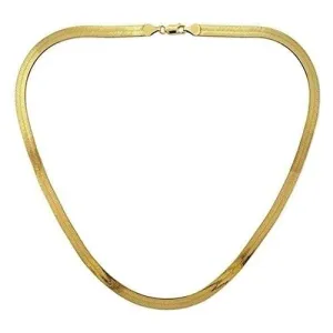 14K Gold Flat Herringbone Magic Chain Necklace 20 for Men Women Unisex Teens