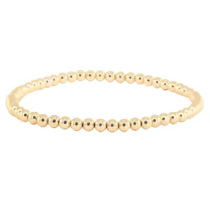 14kt Gold Hallow Beaded Stretch Bracelet