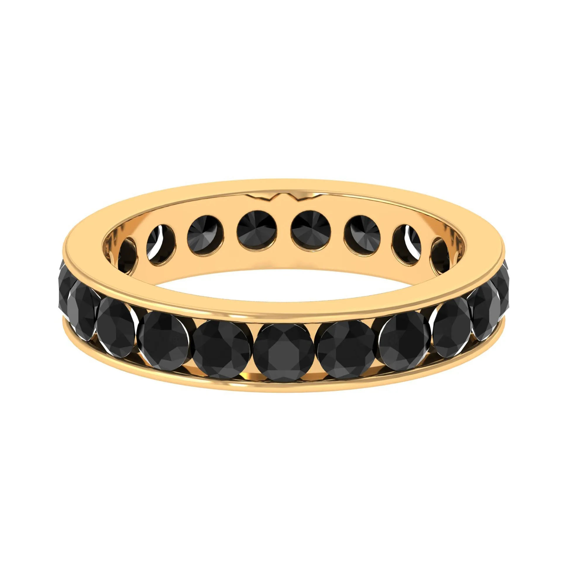 2 CT Black Onyx Full Eternity Band Ring in Channel Setting