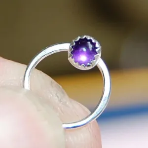 Amethyst Septum or Nose Ring