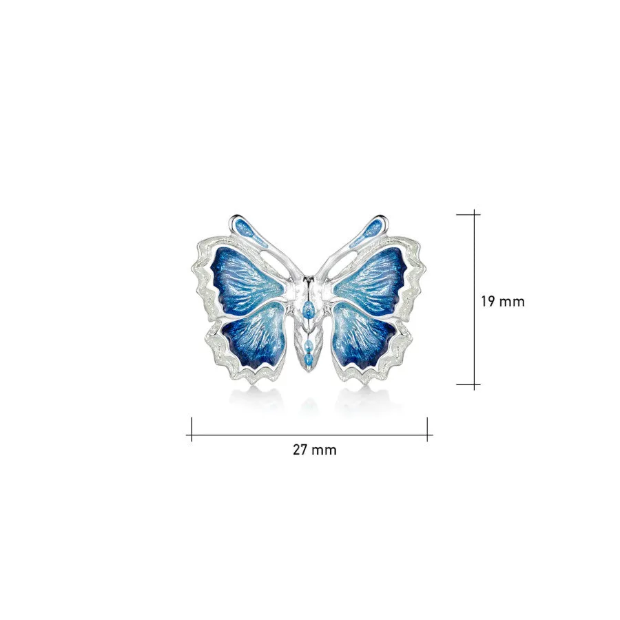 Butterfly Sterling Silver And Enamel Brooch - EB0286-HOLLY