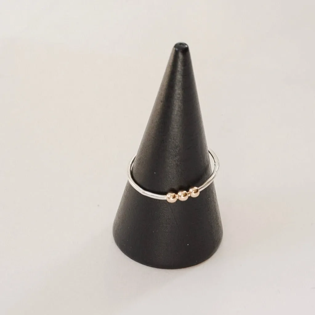 Dainty Abacus Stacking Ring in Mixed Metal; Anxiety Ring; Fidget Ring