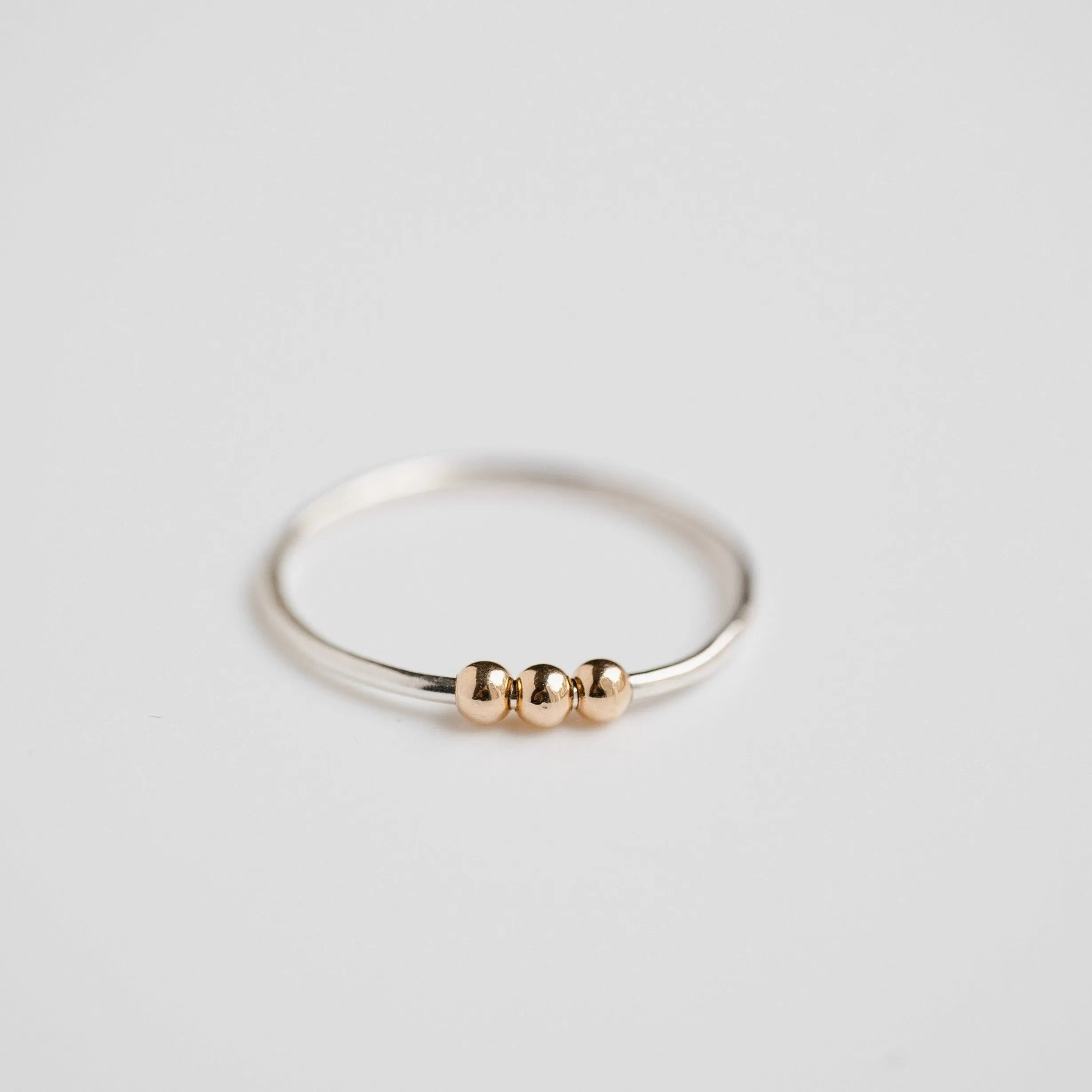 Dainty Abacus Stacking Ring in Mixed Metal; Anxiety Ring; Fidget Ring