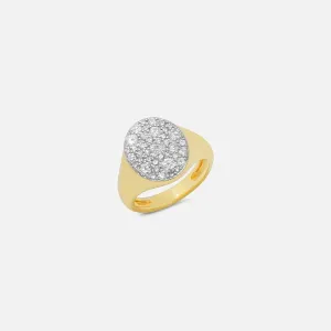 Diamond Signet Pinky Ring