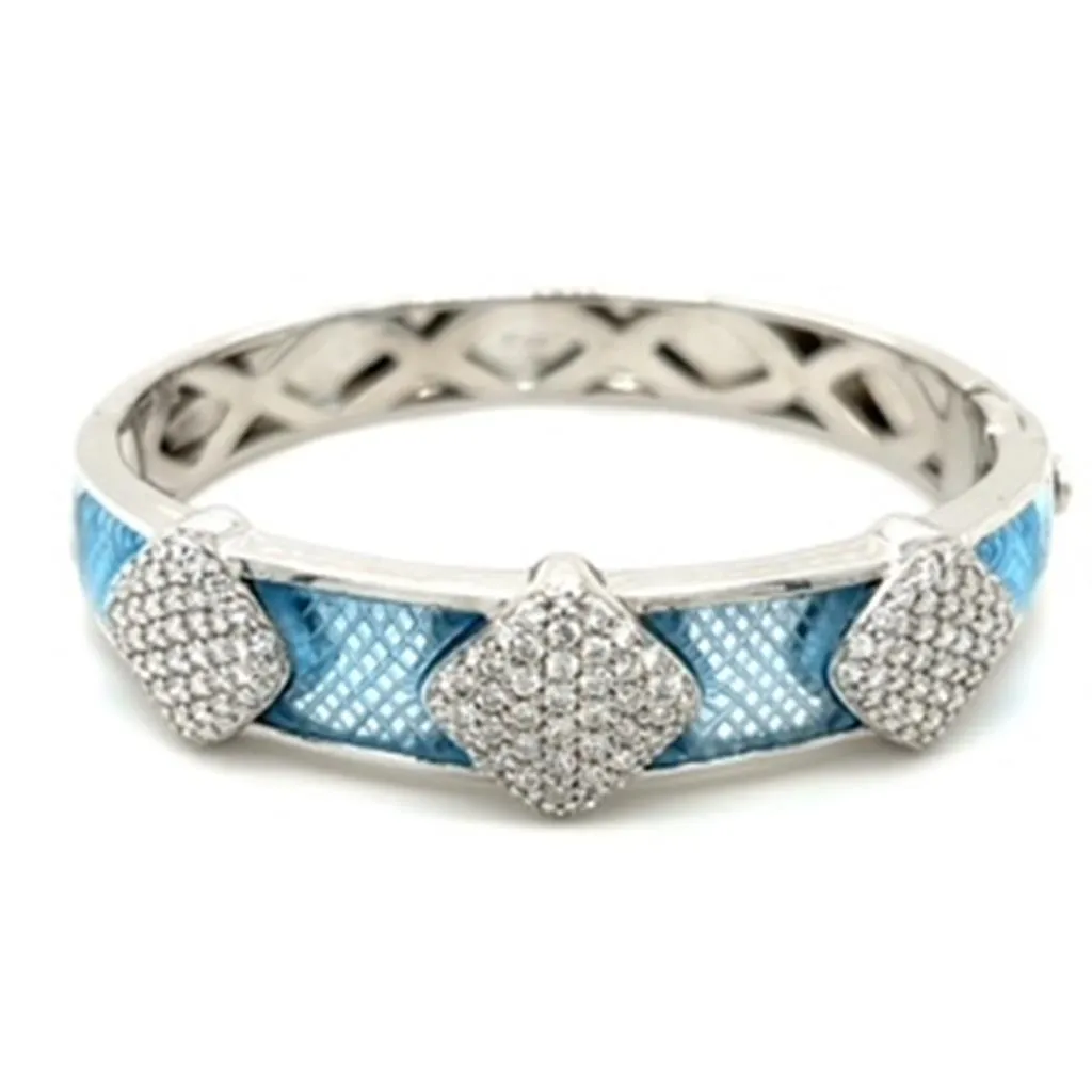 Estate Blue Topaz and Diamond Bangle