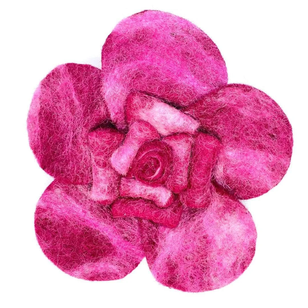 Felted Flower Brooch
