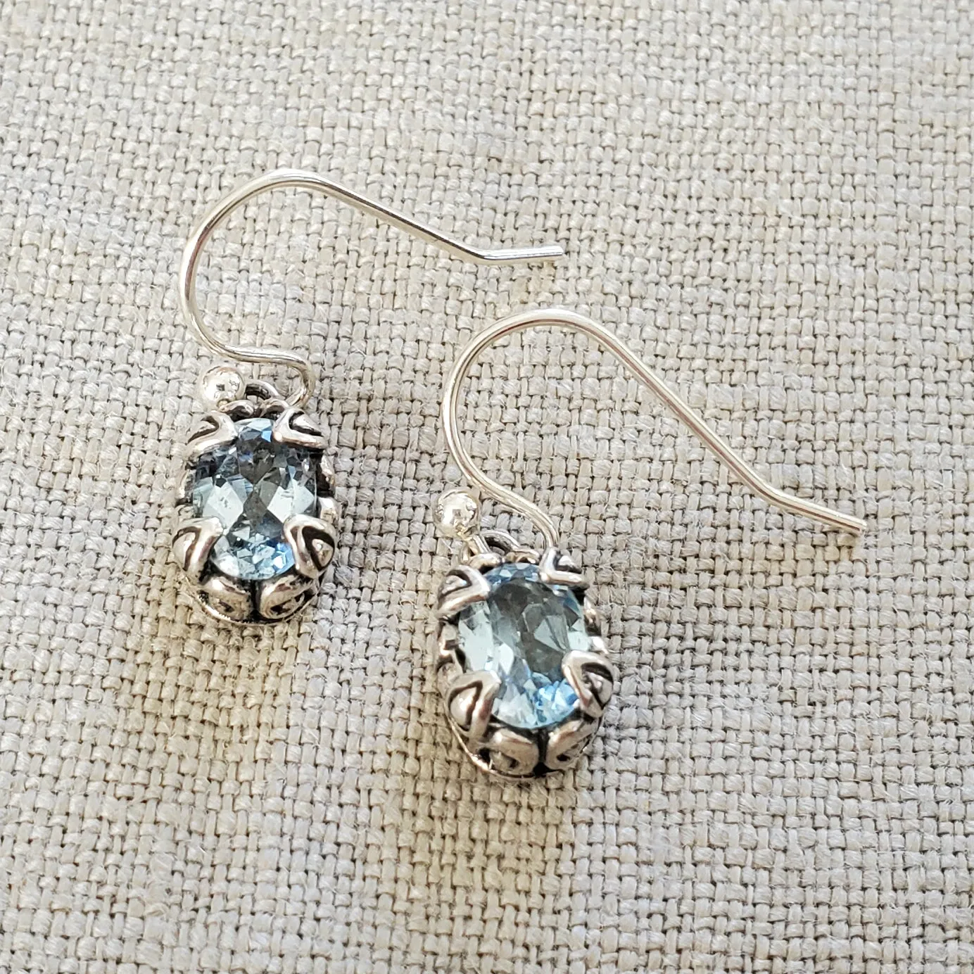 Minimalist Gemstone Drop .925 Sterling Silver Earrings from Bali