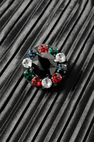 Multi-colored Rounded Brooch