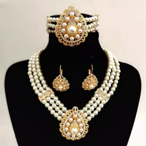 Pearl bridal jewelry set