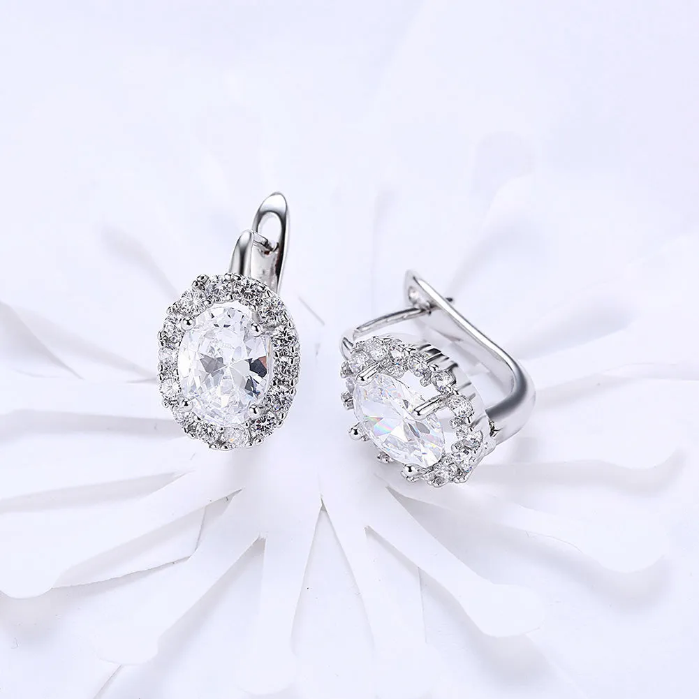 SKMEI LKN044 Oval Rhinestone Earring Hoops for Women
