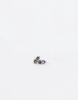 TANZANITE & LONDON BLUE TOPAZ PAVILLION STUD EARRINGS