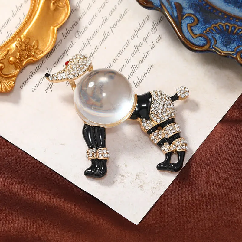 Women's Creative Jelly Belly Poodle Brooch